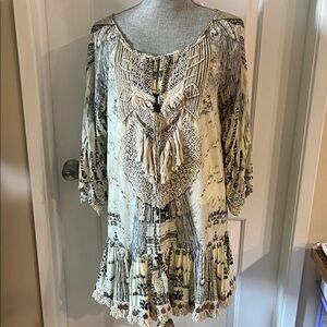 Camilla Cream and Black Tunic Top